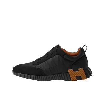 HERMES Bouncing Low Top Athletic Shoes Men's Black