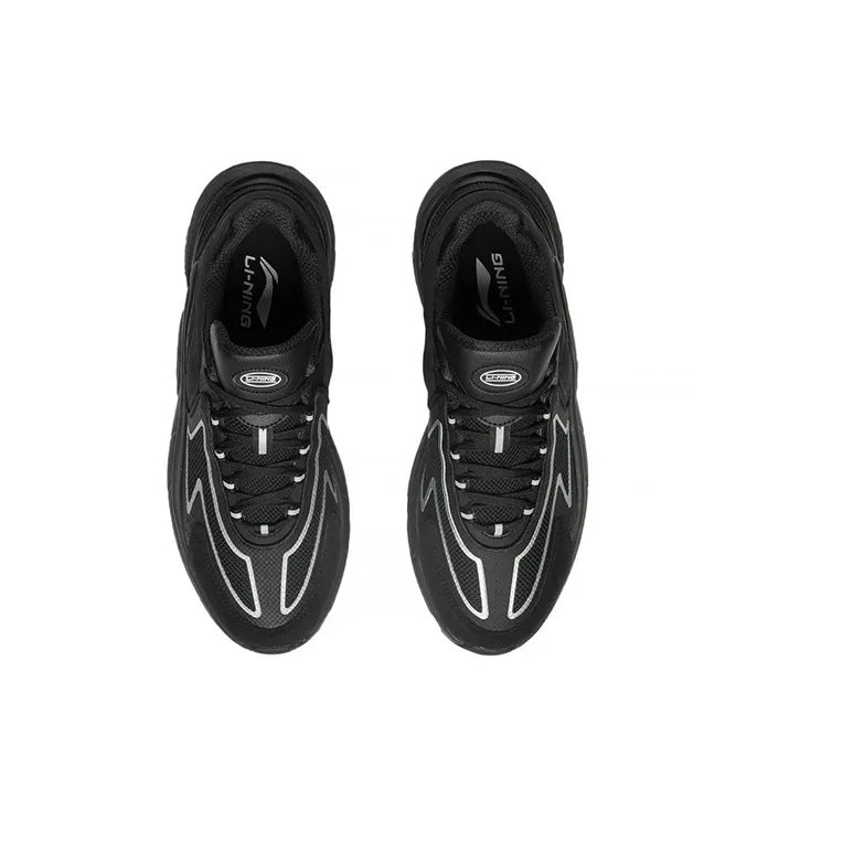 LiNing Cushioning Wear Resistant Low Top Casual Shoes Men's Black-3
