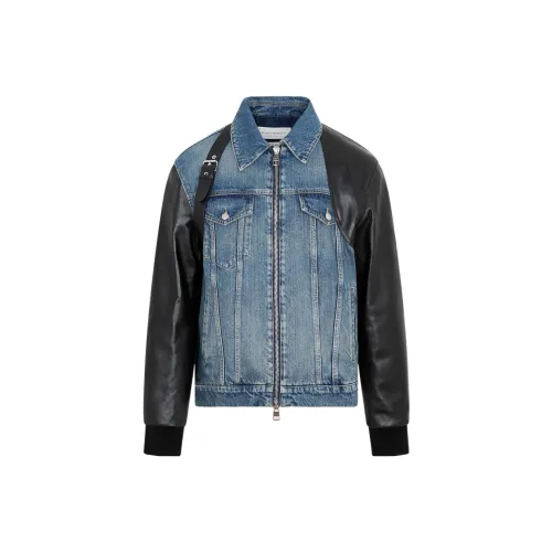 Alexander McQueen Denim Jackets Men Blue