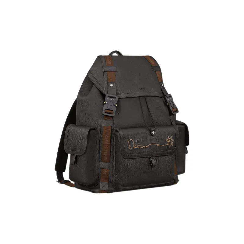 DIOR CACTUS JACK Collaboration Grain Cow Leather Backpacks Regular Men's Black-1