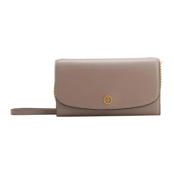 TORY BURCH Robinson Leather Shoulder Bag, Crossbody Bag, Wallet Regular Women's Gray