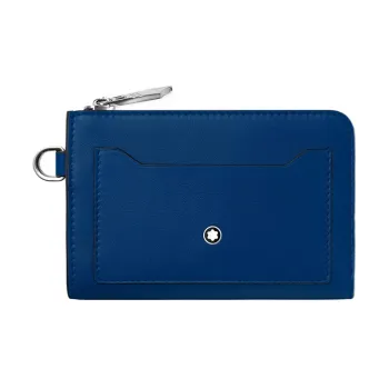 MONTBLANC Grained Calfskin Key Pouch Men's Blue