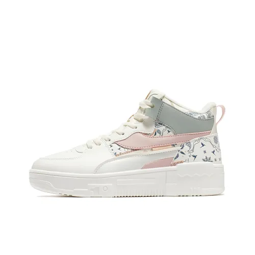 361° Skateboard Shoes Women's Mid-Top Feather White/Light Peach Pink