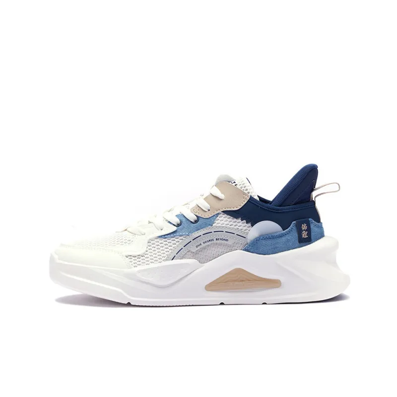 361° Anti-Slip And Wear-Resistant Breathable Low-Top Casual Shoes Men's White Blue-0