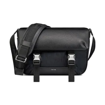DIOR With Cow Leather Messenger Bag, Shoulder Bag, Crossbody Bag Regular Men's Black
