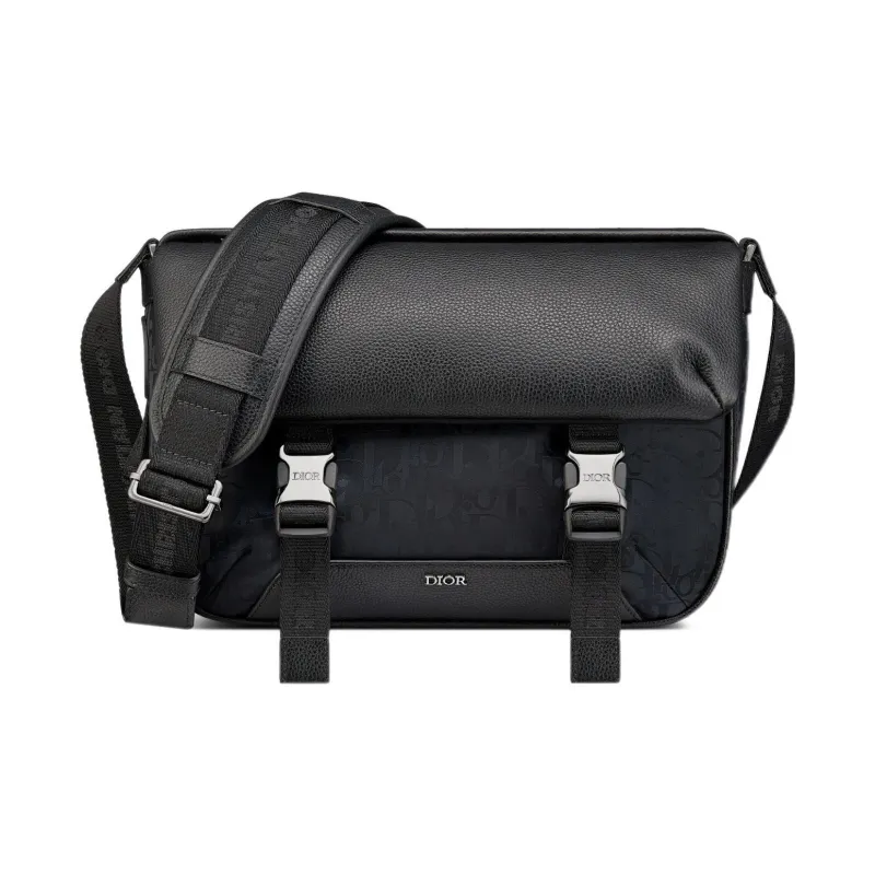DIOR With Cow Leather Messenger Bag, Shoulder Bag, Crossbody Bag Regular Men's Black-0