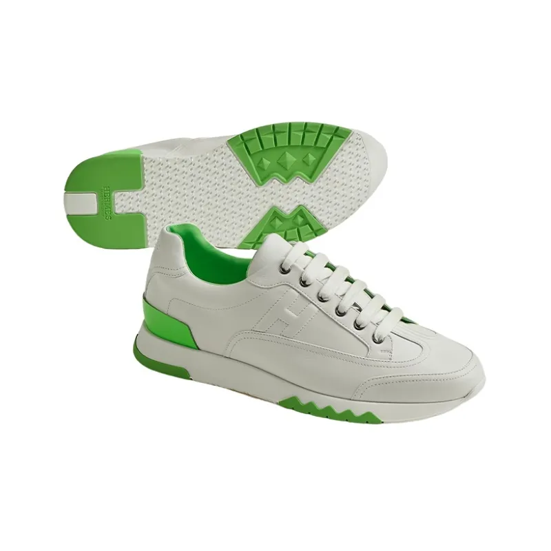 HERMES Trail Low Top Casual Shoes Men's White Green-3