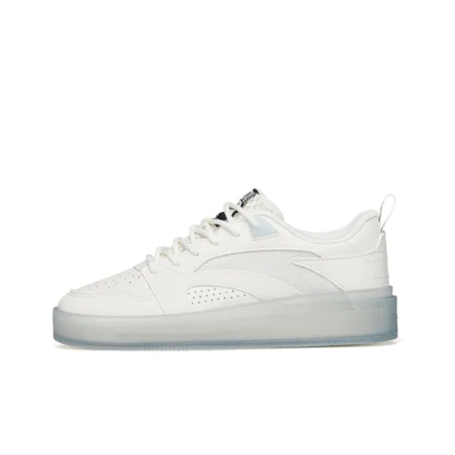 ANTA Skateboard Shoes Women's Low-Top Ivory White/FANTAsy Blue/Black