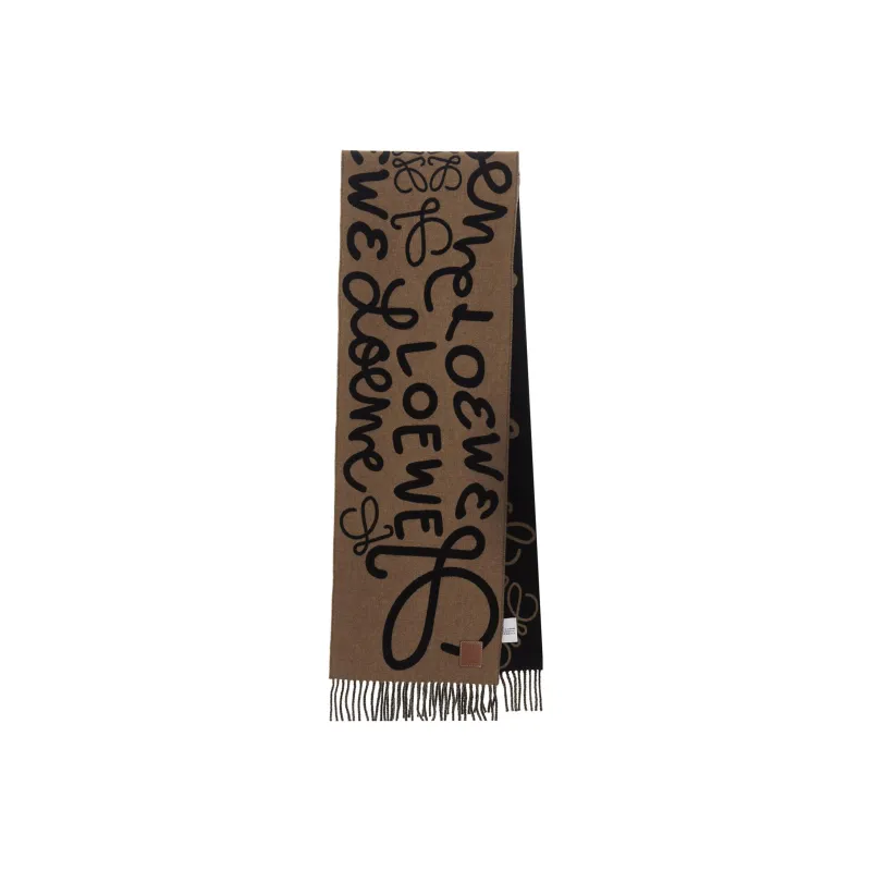 LOEWE Scarves Unisex Brown/Black-5