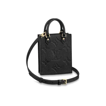 LOUIS VUITTON Grained Calfskin Sheet Music Bag, Portable Crossbody Bag, Shoulder Bag Regular Women's Black