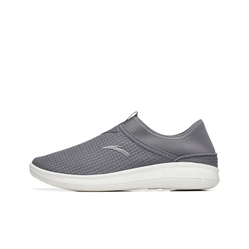 Anta Outdoor Collection Cushioned Anti Slip Wear Resistant Breathable Lightweight Low Top Casual Shoes Men's Gray-0