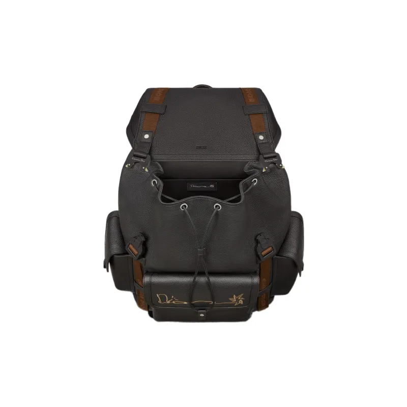 DIOR CACTUS JACK Collaboration Grain Cow Leather Backpacks Regular Men's Black-2
