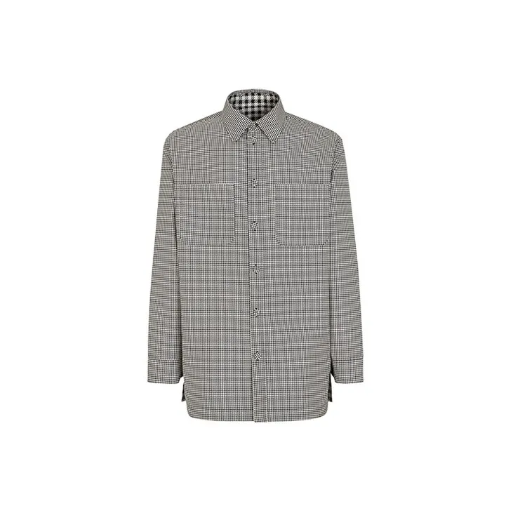 FENDI Reversible Monogram Checked Overshirt-1