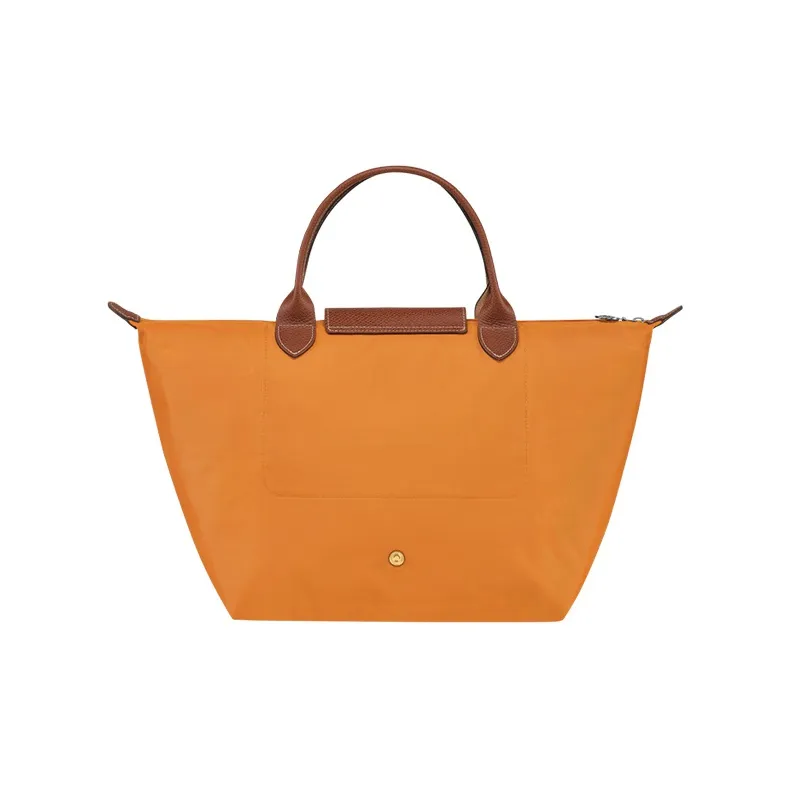 LONGCHAMP Canvas With Leather Dumpling Bag Handbag Medium Size Women's Saffron-3