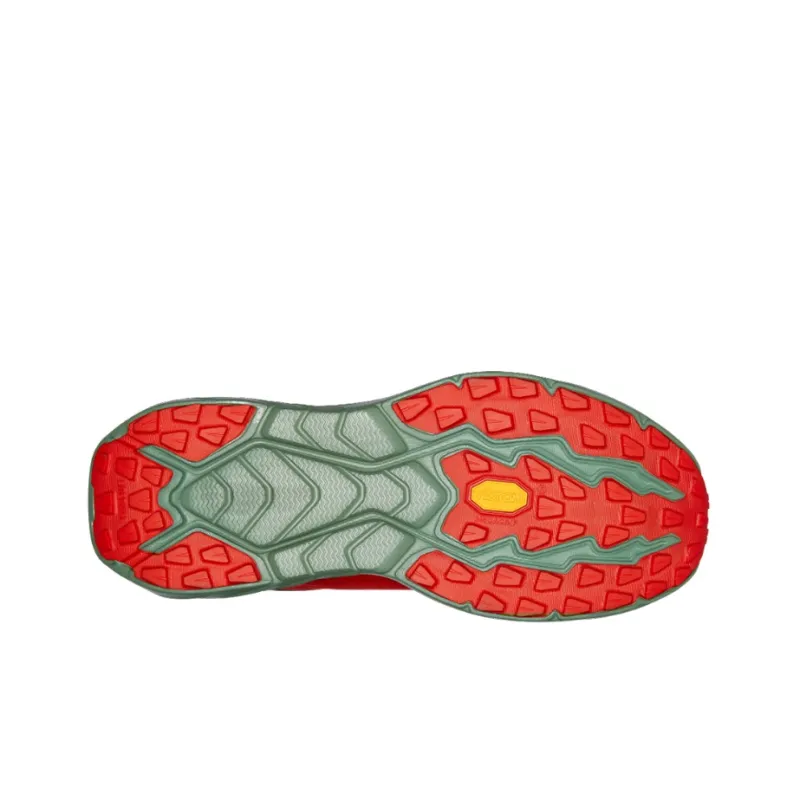 HOKA ONE ONE Zinal Abrasion Resistant Slip Resistant Low Top Running Shoes Men's Red Green-4