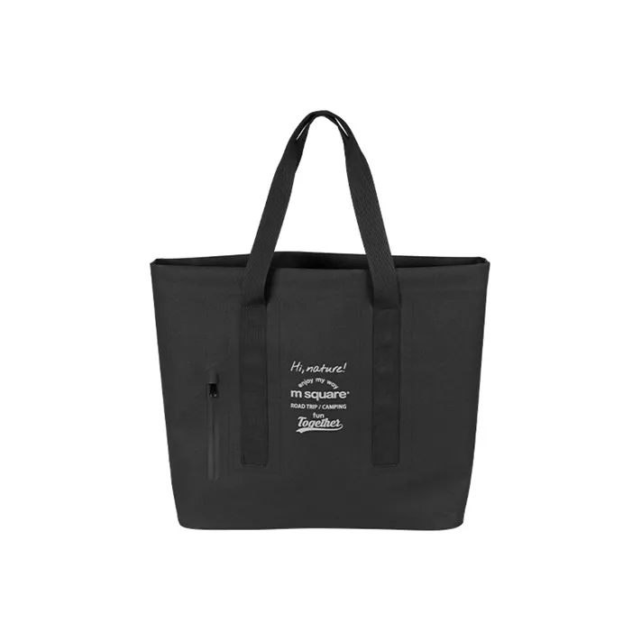 M Square TPU Beach Bag, Tote Bag, Shopping Bag, Shoulder Bag Regular Unisex Black-0