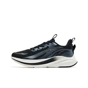 Erke Cushioned Anti Slip And Wear Resistant Lightweight Low Top Running Shoes Women's Black Pink