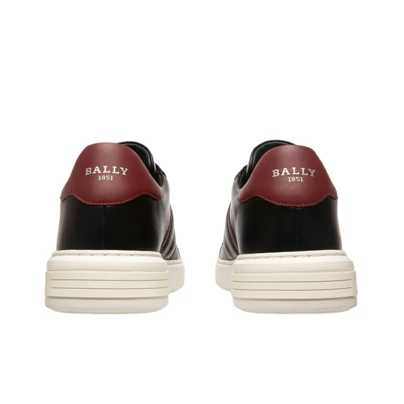BALLY Meddy Low Top Skateboard Shoes Men Black Red-2