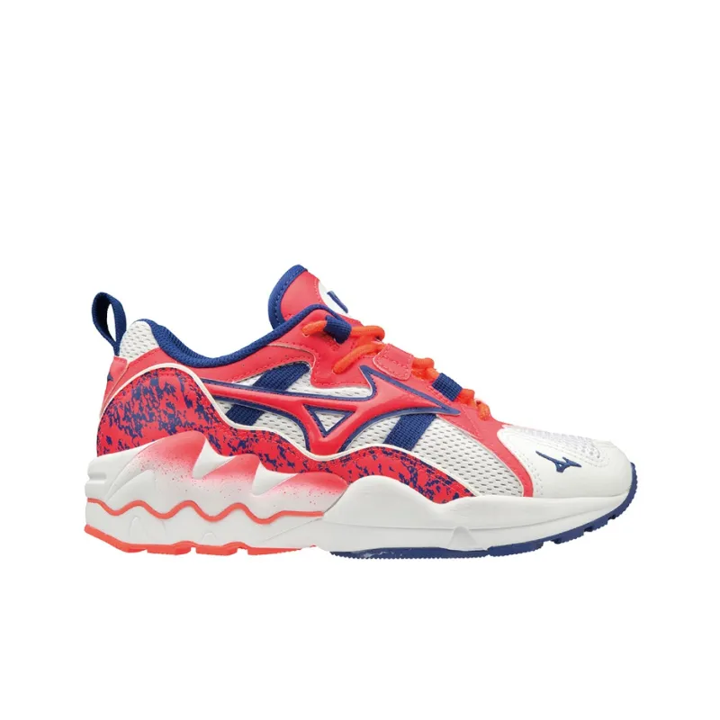 Mizuno Wave Rider 1 Cushioned Slip-Resistant Abrasion-Resistant Breathable Low-Top Casual Shoes Women's White Rose Pink-1