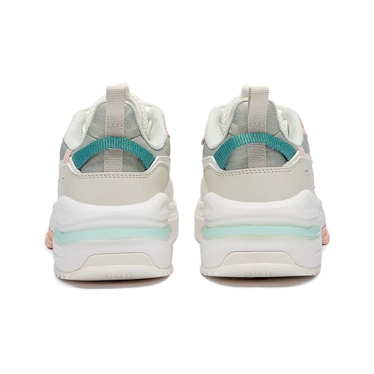 361° Casual Shoes Women's Low Top Feather White/Mint Gray Green-3