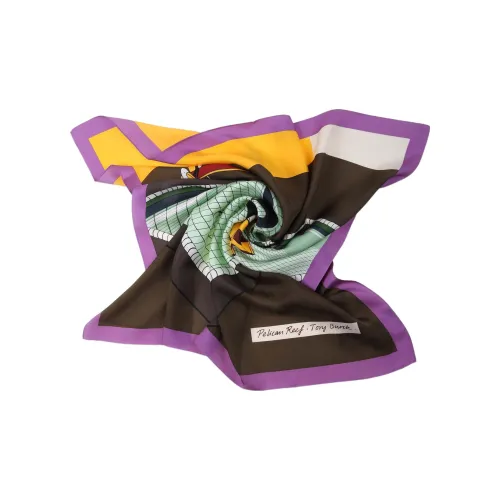 TORY BURCH Logo Motif Foulard Scarf