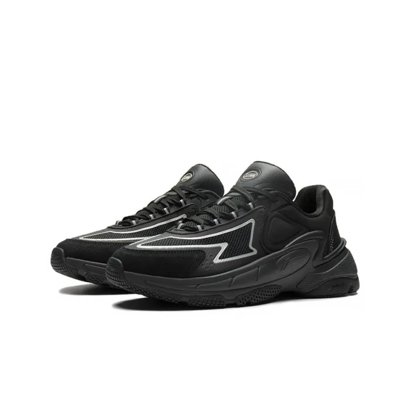 LiNing Cushioning Wear Resistant Low Top Casual Shoes Men's Black-2