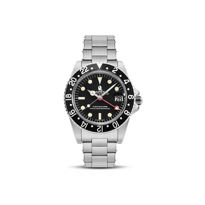 Bape A BATHING APE Type 2 Bapex Watch Silver/Black-4