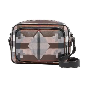 Burberry Calfskin Shoulder Bag Crossbody Bag Regular Men's Dark Birch Brown/White