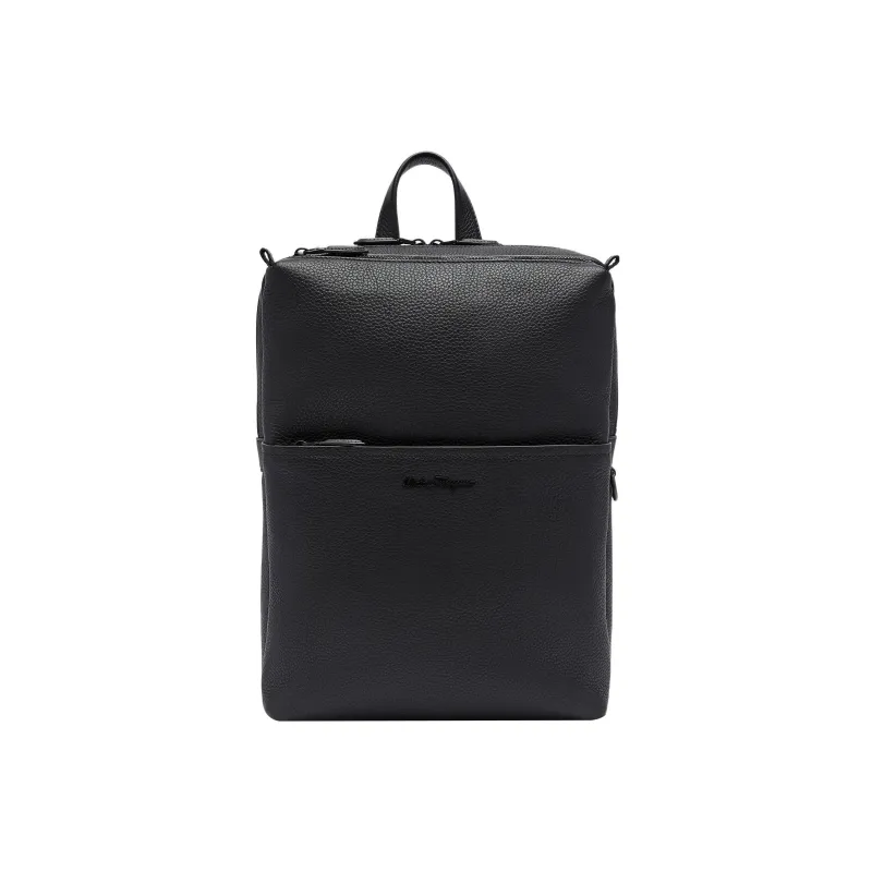 FERRAGAMO Calfskin Backpack Men's Black-0