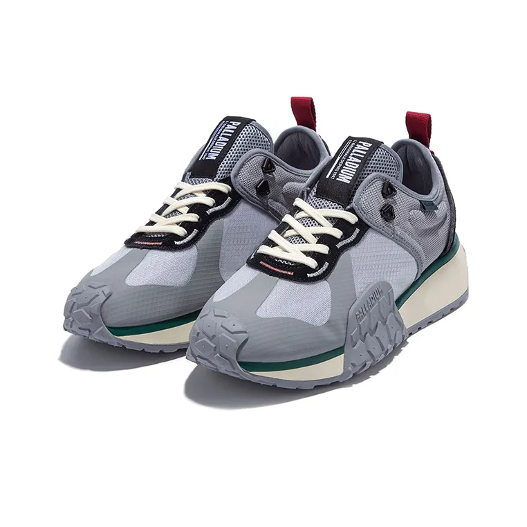 Palladium Troop Runner Cushioning Anti-Slip Wear-Resistant Breathability Low-Top Casual Shoes Unisex Gray Black-1