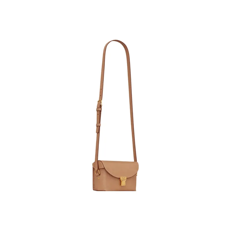 SAINT LAURENT Smooth Cow Leather Box Bag Shoulder Bag Crossbody Bag Small Size Men's Brown-2