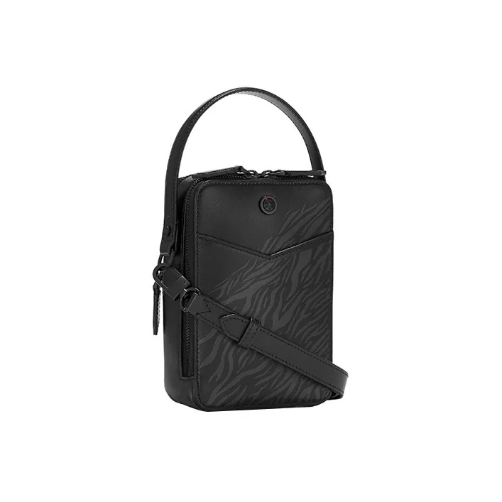 MONTBLANC Meisterstuck Grained Calfskin Handbag Shoulder Bag Crossbody Bag Mini Men's Black-1