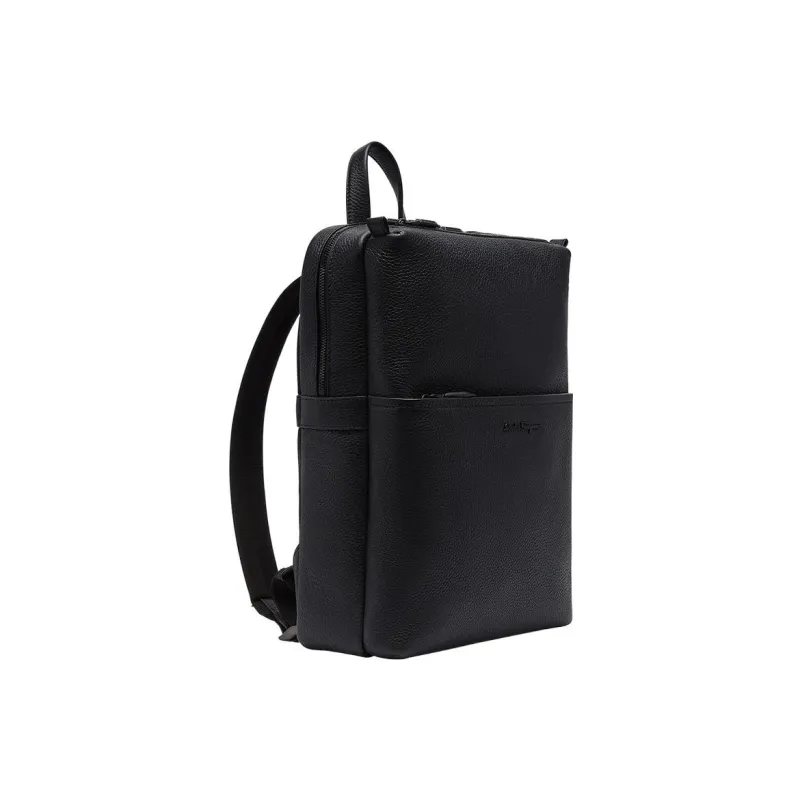 FERRAGAMO Calfskin Backpack Men's Black-1