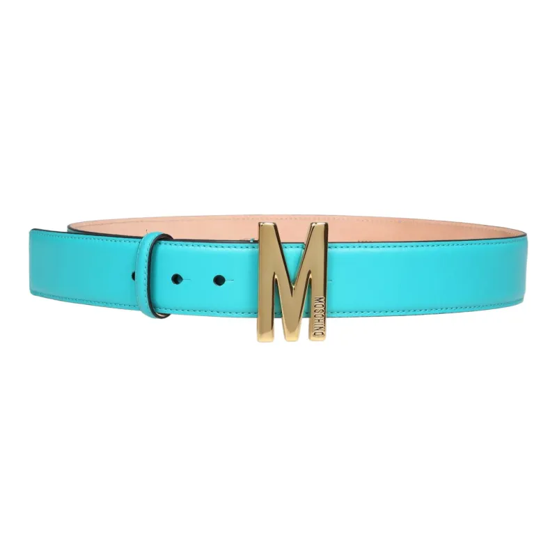 MOSCHINO Leather Belts Unisex Blue-0