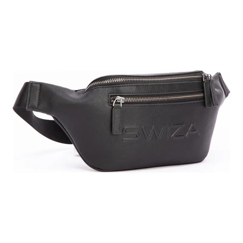 SWIZA PVC Fitness Cycling Shoulder Bag Crossbody Bag Fanny Pack Regular Men's Black-1