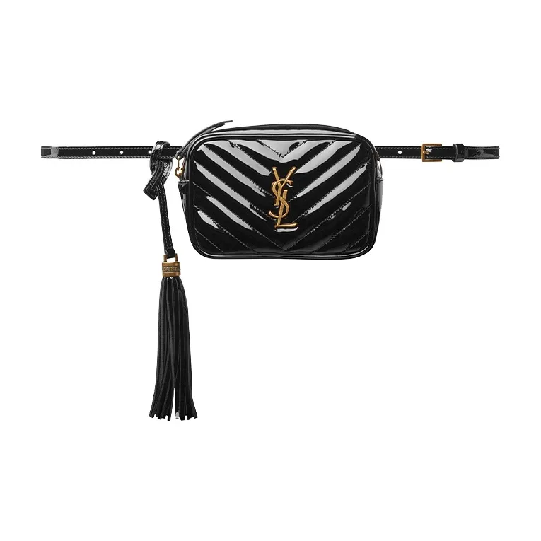 SAINT LAURENT LOU Calfskin Fanny Pack Women's Black-0