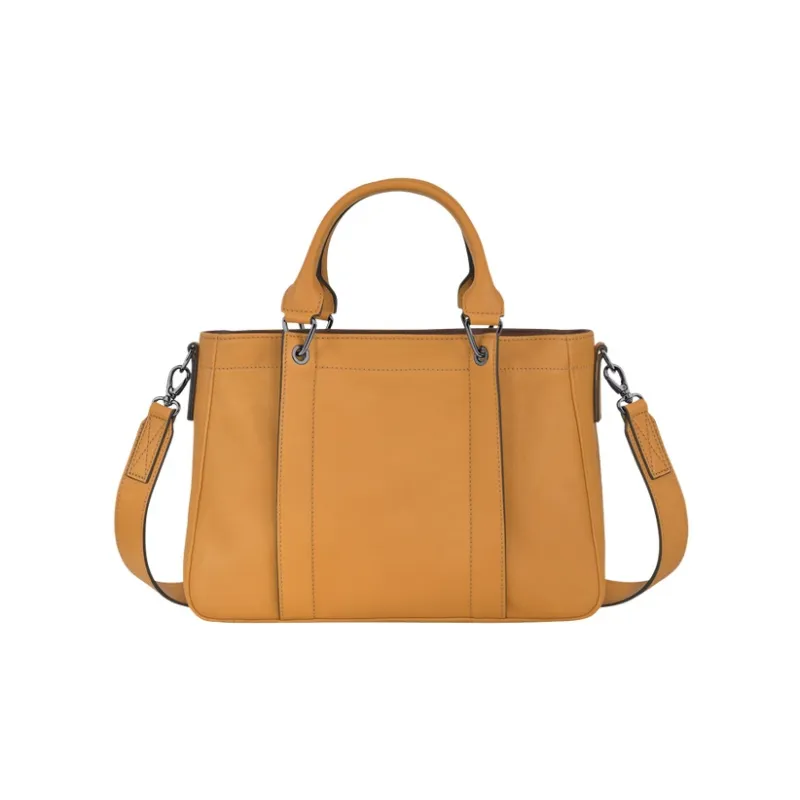 LONGCHAMP Calfskin With Sheepskin Accents Shoulder Bag Crossbody Bag Handbag Small Size Women's Light Yellow Umber-2