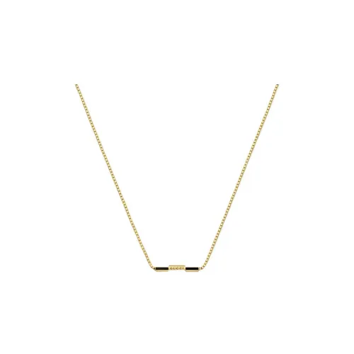 GUCCI Link To Love Series Necklaces Women's Black/Gold