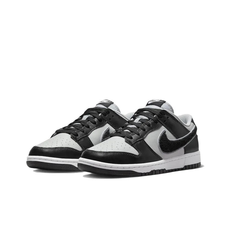 Nike Dunk Low Chenille Swoosh Black Grey-2