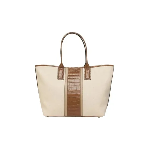 MICHAEL KORS MICHAEL KORS Luggage Collection Canvas Leather Shoulder Bag Large Size Women's Beige & Brown