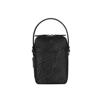 MONTBLANC Meisterstuck Grained Calfskin Handbag Shoulder Bag Crossbody Bag Mini Men's Black