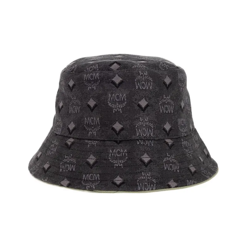 MCM Monogram Embroidered Ribbed Bucket Hat-1