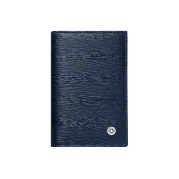 MONTBLANC Cow Leather Wallet Men's Blue