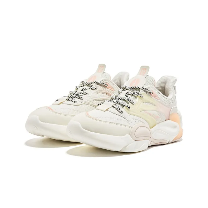 Erke Low-Top Running Shoes Women's Ecru-1