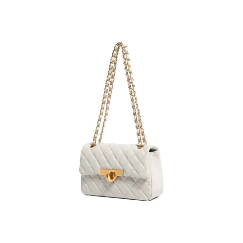 Miss Kung Sheepskin Chain Bag, Shoulder Bag Medium Size Women's White