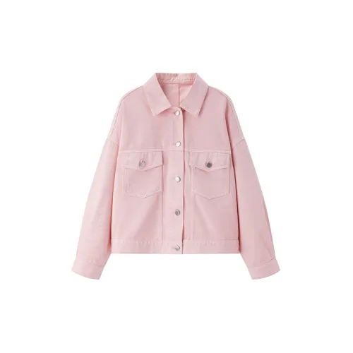 PEACEBIRD Denim Jackets Women's Pink