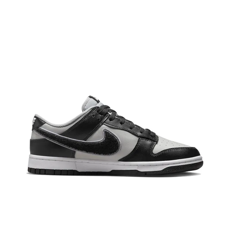 Nike Dunk Low Chenille Swoosh Black Grey-1