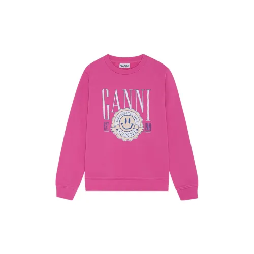 GANNI University Of Love Series Sweatshirts Women's Pink