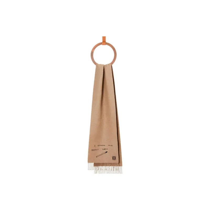 LOEWE Anagram Knit Scarves Women's Dark Brown-0