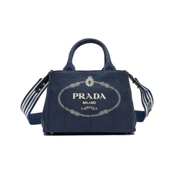 PRADA Canvas Canvas Bag Shoulder Bag Crossbody Bag Handbag Women's Blue